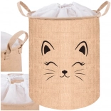 Textil játék- és szennyestartó kosár fedéllel, 35 l, KRUZZEL