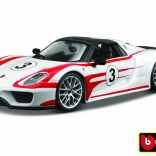Fém autómodell 1:24 Porsche 918 Weissach – fehér