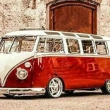 Gyémántfestés Vörös Volkswagen 30x40 cm