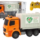 RC Mercedes-Benz Antos narancssárga szemétszállító konténerrel