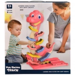 Dinoszaurusz emeletes versenypálya kisautókkal