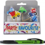 Dekoratív autó alakú színes gyertyák