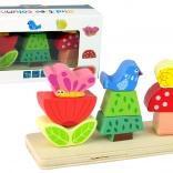 Fa kirakó: virág, lepke és madár