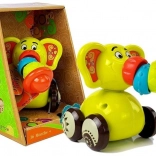 Elefántos Autócska Csecsemőknek Mozgatható Orrmánnyal