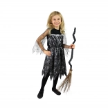 Gyermek boszorkány jelmez pókhálómintával