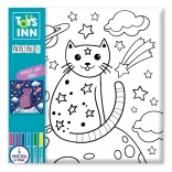 Kiszínezhető kép filctollakkal – macska