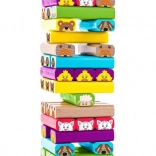 Színes torony állatokkal - ügyességi játék