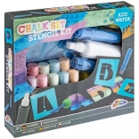 Kreatív festészeti kréták és sablonok készlete