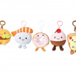 plüss kulcstartó étel mix 8 cm