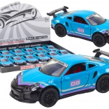 Fém sportautó 1:32 lendkerékkel – türkiz