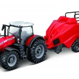 Massey Ferguson 8740S traktor modell bálázóval