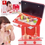 Fa konyha 2 az 1-ben gyerekeknek grillel és tűzhellyel 22 db