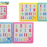 Csúszkás számpuzzle 4×4 (színmix) – logikai játék 15