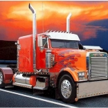 Gyémántfestés Vörös teherautó lángokkal 30x40cm