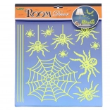 Világító fali matricák pókok Halloween 38 × 31 cm