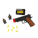 Rendőrségi pisztoly céltáblákkal és puha lövedékekkel