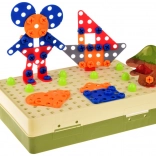 Csavarozós dinoszaurusz építőkészlet fúróval