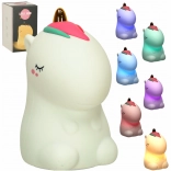 Szilikon érintésvezérlésű gyerek éjjeli lámpa, unikornis RGB, fehér