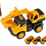 Teherautó lendkerekes építőjáték, 13 cm, fém és műanyag, 4 féle