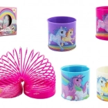 Műanyag spirálrugó unikornis mintával, 6,5 cm átmérő