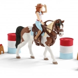Schleich Horse Club western lovaglókészlet Hannah – barrel racing szett