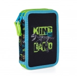 Kétszintes Premium iskolai tolltartó dinoszaurusz