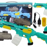 akkumulátoros vízipisztoly zöld-sárga M416 automatikus szivattyúval