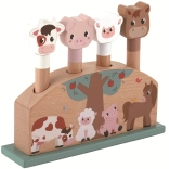 kilövős farmállatkák – fa pop‑up játék a legkisebbeknek