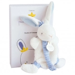 Ajándékkészlet nyuszival és cumitartóval kék 15 cm