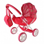 Mély rózsaszín babakocsi babáknak