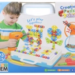 Csavaros építőkészlet fúrógéppel – 193 darab