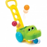 Krokodilos tolójáték labdákkal