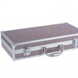 nagy rézszínű kozmetikai bőrönd tükörrel