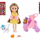 Baba kisállattal és kiegészítőkkel, 14 cm