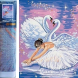 Gyémántfestés Hattyúk tava 30 × 40 cm