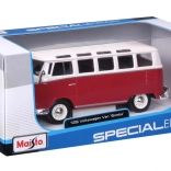 fém modell Volkswagen Samba fehér–piros 1:25