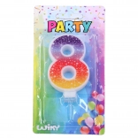 Party gyertya szám 8 Csillagok