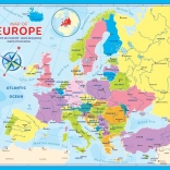EUROGRAPHICS Európa térkép kirakó, 200 darab