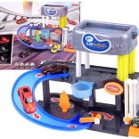 Kétszintes autómosó folyó vízzel, lifttel, fény- és hangeffektekkel