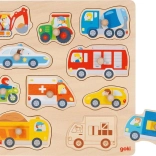 Fa beillesztős puzzle Közlekedési eszközök