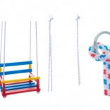 Színes fa hinta 38 × 30 cm, teherbírás 80 kg