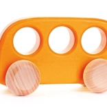 Narancssárga fából készült busz