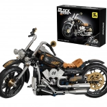 Építőkészlet fekete motorkerékpár 455 darabbal