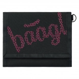 BAAGL pénztárca fekete színben piros hímzéssel