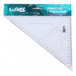 Átlátszó háromszög vonalzó innovatív jelöléssel