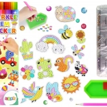 Kreatív gyémántmatrica készlet Állatok és szivárvány