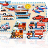 Fa hangzó puzzle járművek