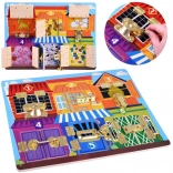 Fa érzékelő manipulációs tábla zárakkal és számokkal