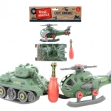 Csavarozható tank és helikopter gyerekeknek