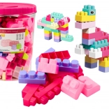 Oktató építőkészlet vödörben, 160 db színes kocka